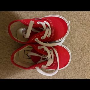 Red vans toddler 4